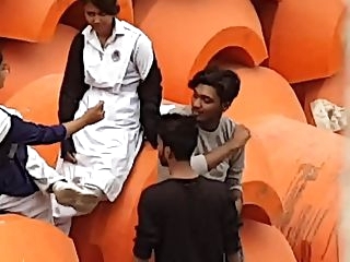Indian school girl with just friend
